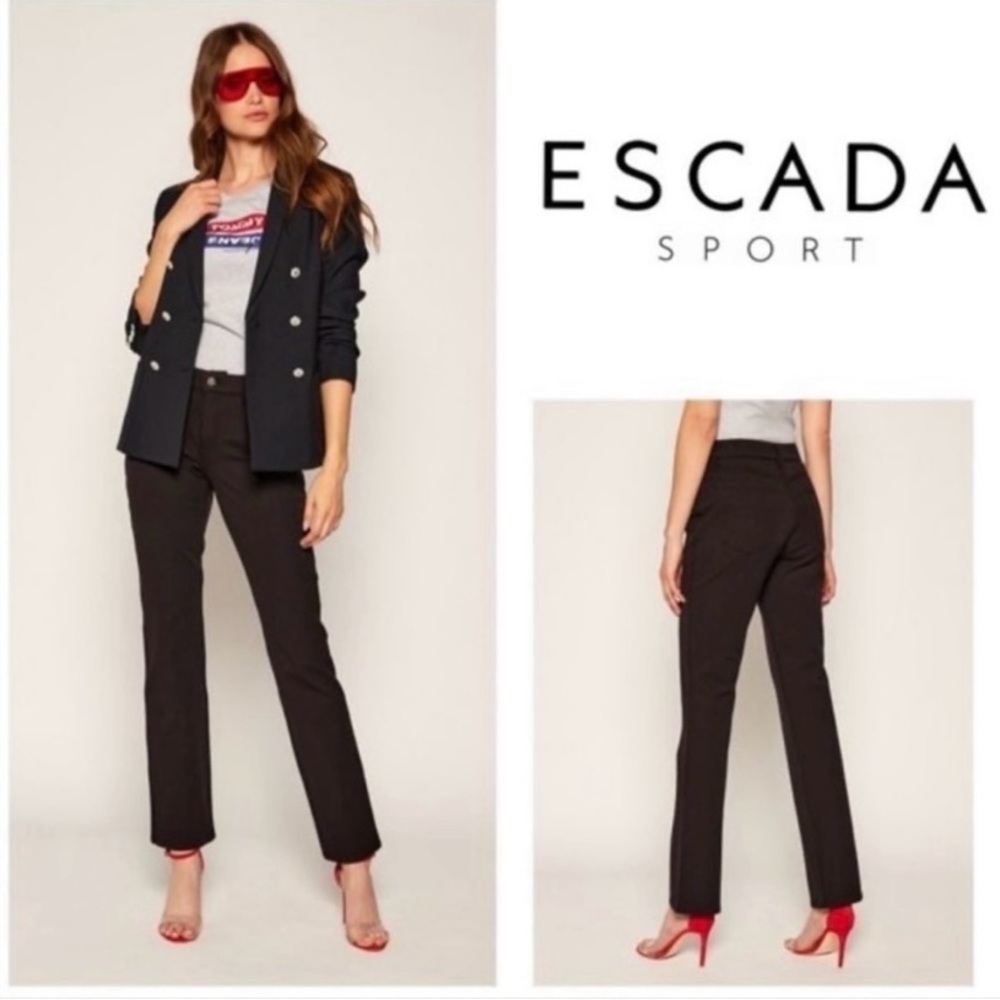 ESCADA SPORT | Women’s Linda Straight Leg Denim Black Mid Rise Jeans Size 38 EU